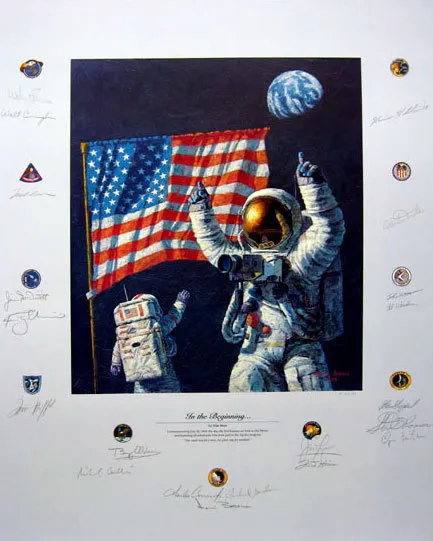 Alan Bean IN THE BEGINNING, 21 Astronaut HAND Signatures ARTIST PROOF AP#133/150