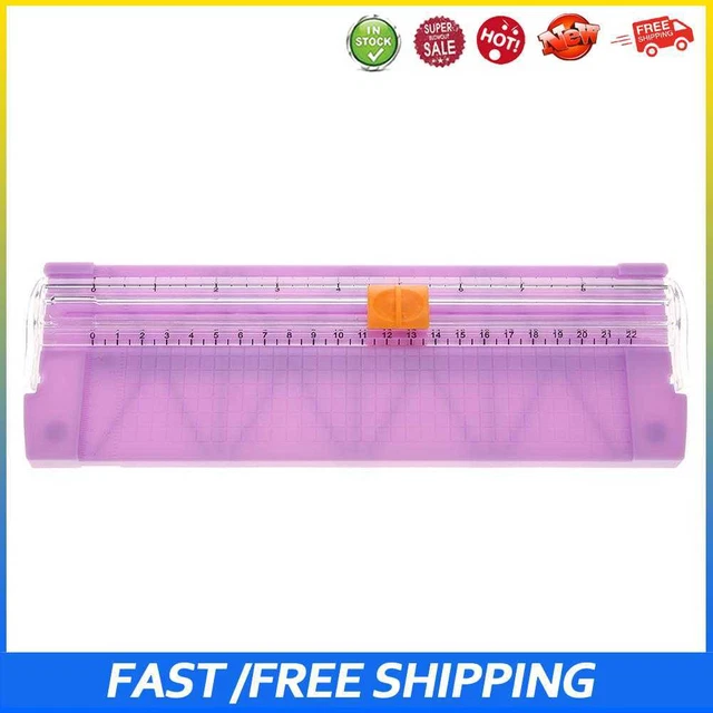 #b Hoja de corte de plástico 27x8,5 cm de precisión portátil para papel artesanal (púrpura)