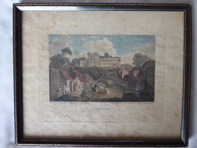 Farnham Castle Surrey - Framed Print Of An Engraving Published 1792