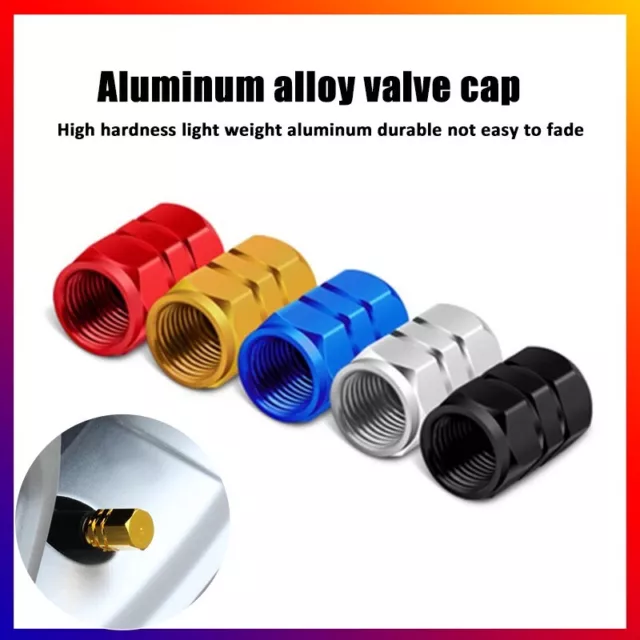 4x Tyre Valve Dust Caps Schrader Car Bike Motorcycle Alloy Bicycle UK Seller