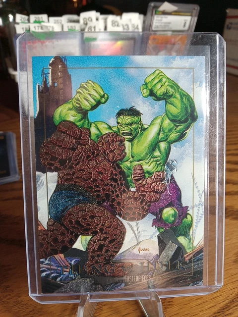 1992 Marvel Masterpieces Thing vs. Hulk Battle  Spectra Etch #1-D   Free Ship!