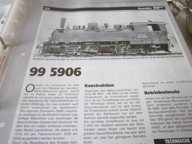 Sammellexikon Eisenbahn Schmalspur Dampfloks Baureihe 99 5906 Und 55 Sammellexikon Eisenbahn Schmalspur Dampfloks Baureihe 99 5906 Und 55