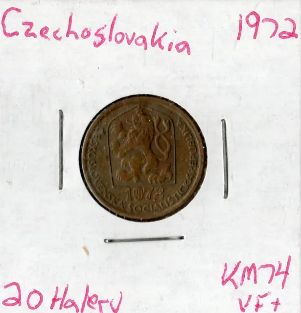 Coin Czechoslovakia 20 Haleru 1972 KM74