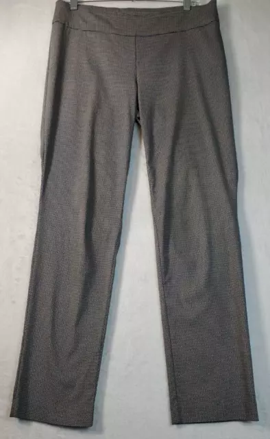 Hilary Radley Dress Pants Womens Size 8 Black White Geo Print Rayon Straight Leg