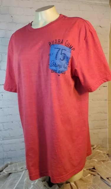 Bubba Forrest Gump Shrimp Company Mens L Large T-Shirt Pocket Tee Red Orlando