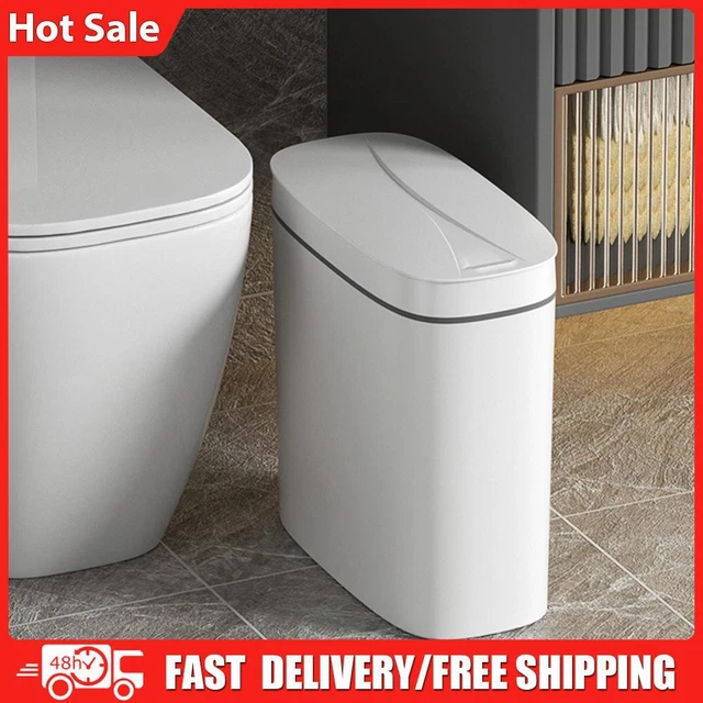 Cestino elettrico 14 L con secchio per spazzatura coperchio silenzioso per bagno in spazi ristretti