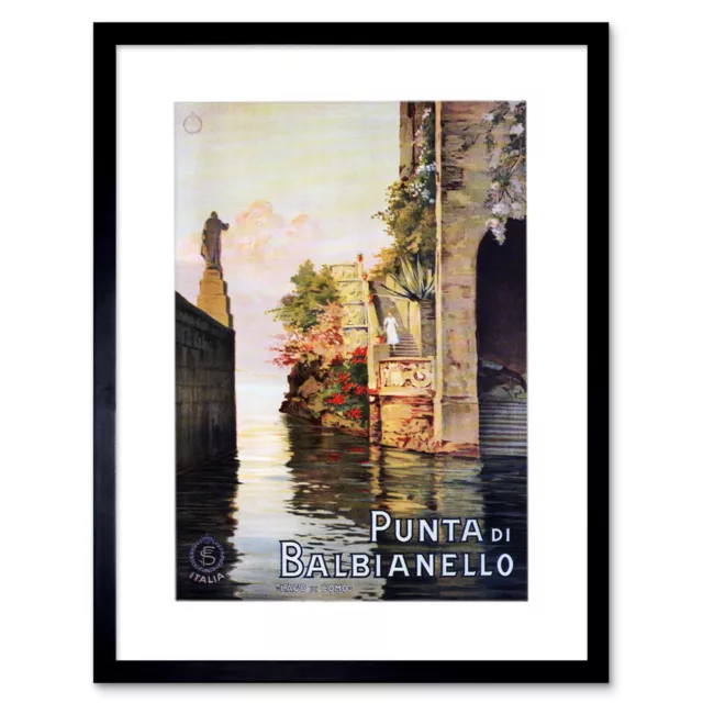 Travel Balbianello Lake Como Italy Ad Framed Art Print Picture Mount 12x16 Inch