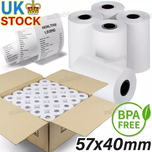 57x40mm Thermal Paper Machine Till Credit Rolls Card Cash Register Receipt PDQ