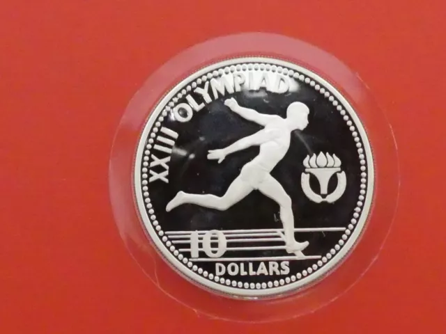 Bahamas, 10 Dollars, 1984, Olympiade - Sprinter, Silber, PP