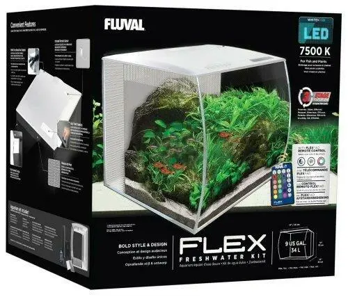 Flex 34L 9 Gallon Aquarium Kit White - (14" X 13" X 13")  - Fluval