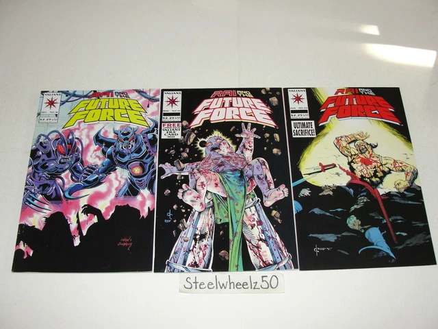 Rai & Future Force 3 Comic Lot Valiant 1993 #16 21 22 1st Starwatchers Bedard