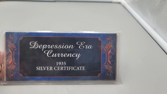 1935 $1 Silver Certificate - Depression Era Currency - Display Holder with CoA