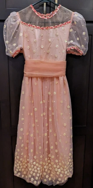 Girl's Storybook Heirloom Pink Sequined Fancy Party Dress - 14