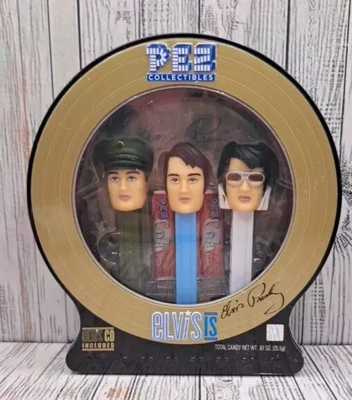 Pez Collectibles Elvis Is 3 Dispensers CD Limited Edition Preloved