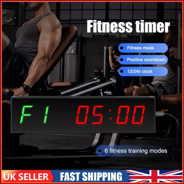 LED Interval Timer Wall Mounted Down/Up Clock Stopwatch for Competition Training