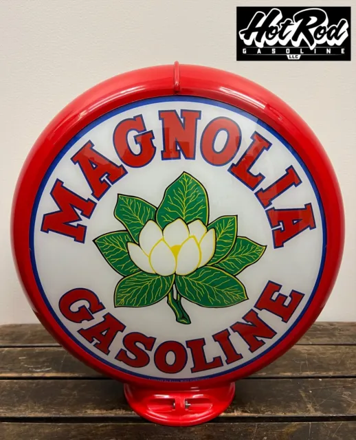 MAGNOLIA GASOLINE Reproduction 13.5" Gas Pump Globe - (Red Body)