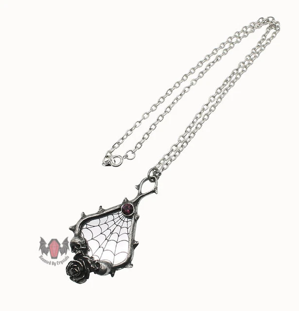 ALCHEMY GOTHIC DRAGON of the Dark Past Necklace P326 Goth Skull 