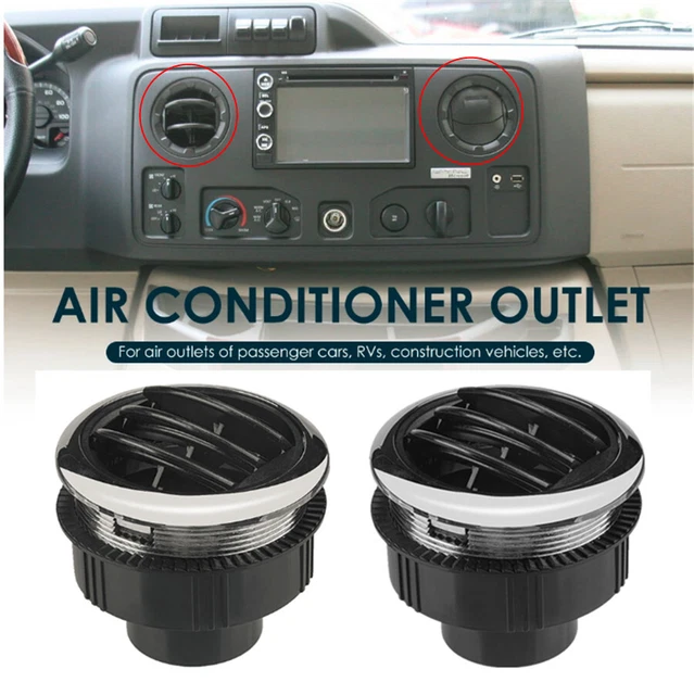 2Pcs 75mm Round Interior A/C Air Conditioning Outlet Vent For RV Bus Car Boat