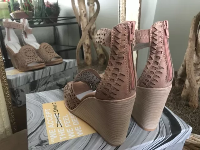 Jeffrey Campbell Del Sol Womens Blush Suede Wedge Sandals 10M MSRP $150 3