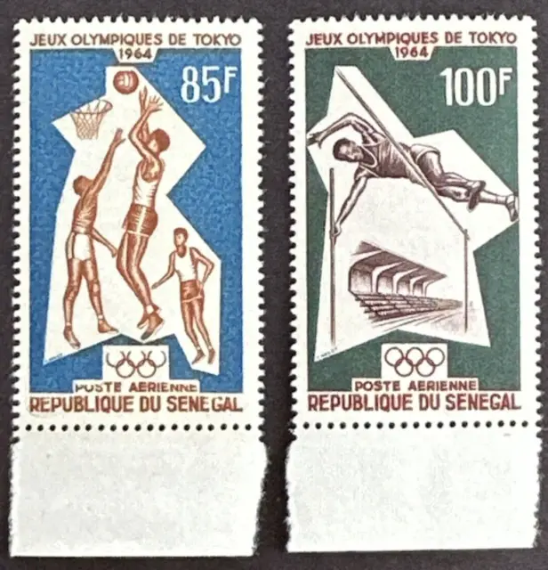 Senegal 1964 Set of 2 Airmail MNH OG  Sc # C37-38  Tokyo Olympics