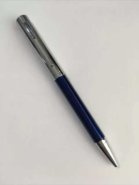 Franklin Covey Greenwich Blue Chrome Trim Ballpoint Pen-New Old Stock.