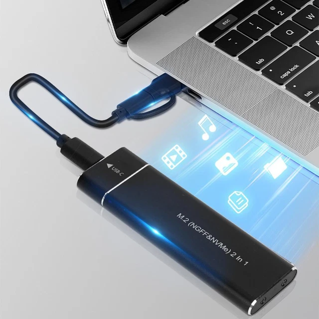 Custodia SSD M.2 NVMe E SATA USB 3.2 Gen 2 – 10 Gbps Per 2230/2242/2260/2280, Alluminio, Plug&play Per PC, PS5, Xbox, Mac