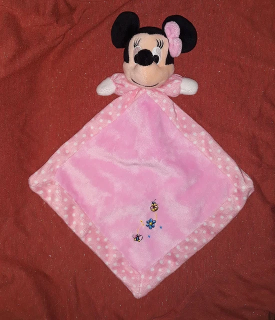 DOUDOU PLAT DISNEY NICOTOY MINNIE rose coccinelle fleur papillon TBE