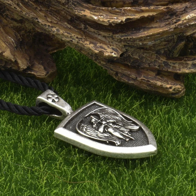 Collier Saint Michel Pour Homme En Argent Sterling S925 Avec Pendentif Saint Michel Saint Michel