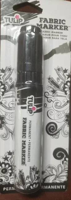 Tulip Permanent Nontoxic Fabric Marker - Black Jumbo Chisel Tip for Bold Lines &