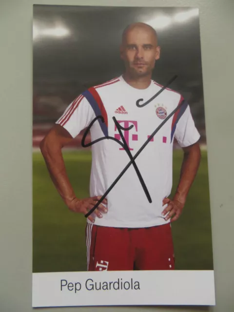 Handsignierte AK Autogrammkarte PEP GUARDIOLA FC Bayern München 14/15 2014/2015