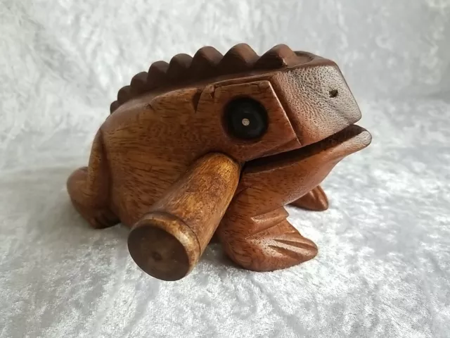 Fair Trade - Wooden Frog / Toad Guiro Percussion Instrument  New