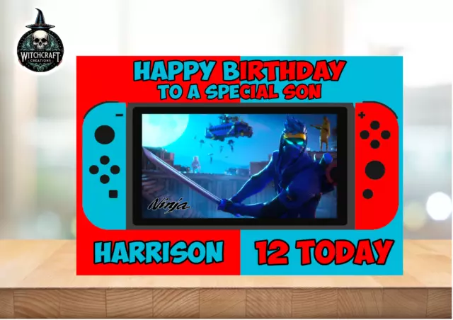 personalised birthday card Fortnite Ninja any name/age/relation/occasion.