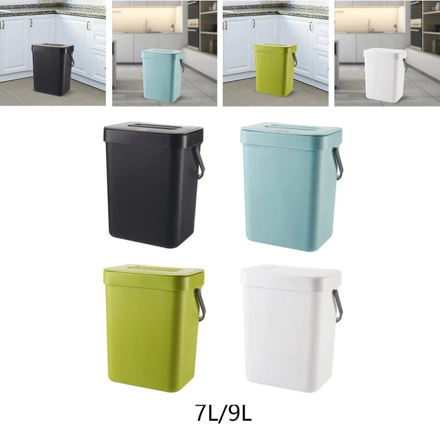 WALL MOUNTED COUNTER Waste Compost Bin with Lid and Handle for Kitchen