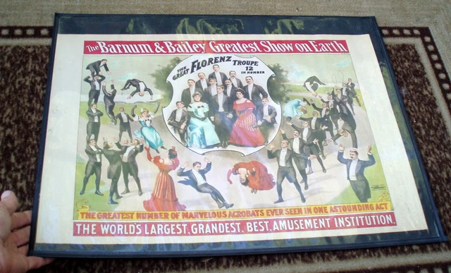 Historical Vintage  Antique 1904 Barnum & Bailey Florenz Troupe Acrobat Circus