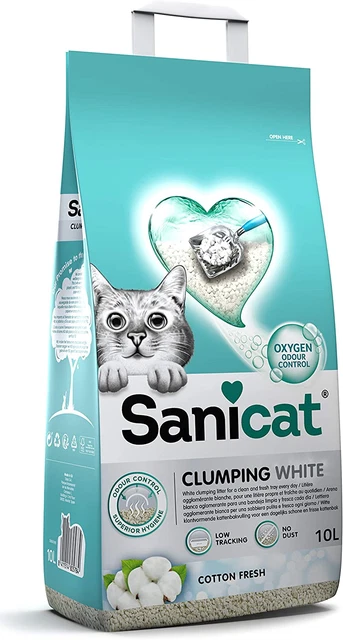 Sanicat Clumping Blanco Algodón Fresco 10L