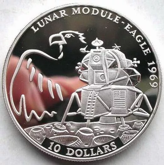 Fiji 1994 Lunar Module “Eagle” 10 Dollars Silver Coin,Proof