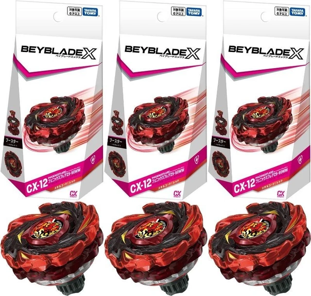 JUEGO DE 3 BEYBLADE X CX-12 Phoenix Flare Z9-80WW 4904810096153