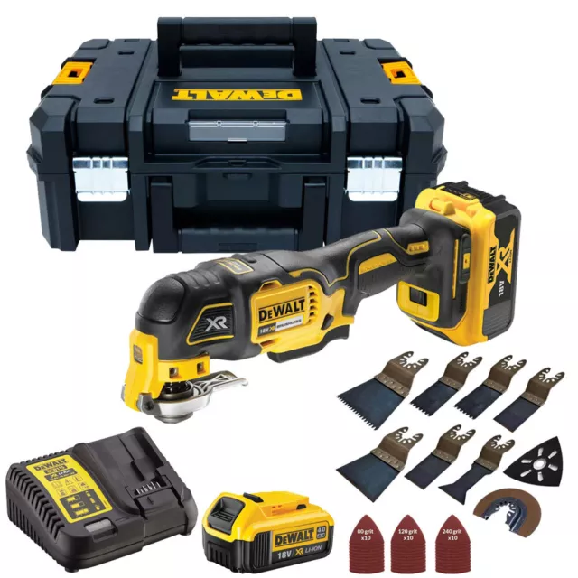 Dewalt DCS356N 18V Brushless MultiTool 2 x 4.0Ah Battery & 39pcs Accessories Set