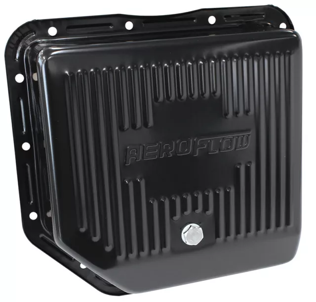 Aeroflow AF1826-3003 Black Transmission Deep Pan For GM Turbo 350 With Drain Plu