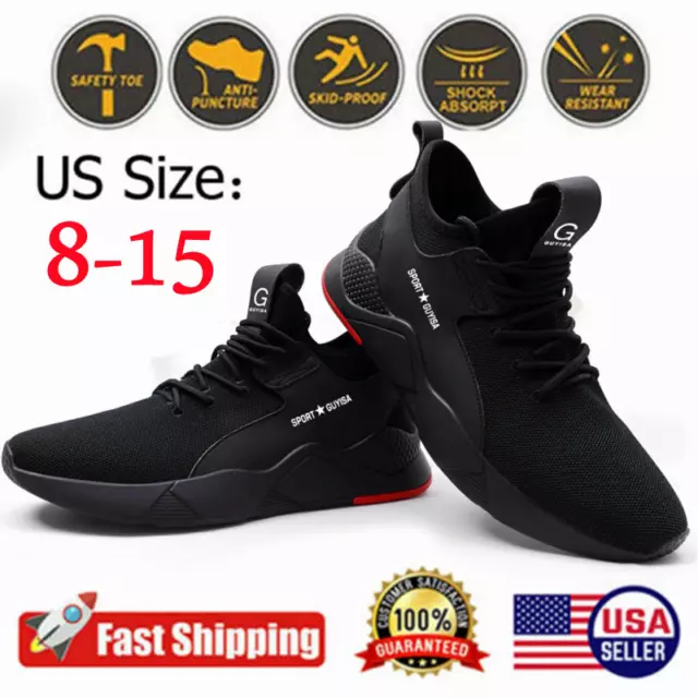 Mens Indestructible Safety Work Shoes Steel Toe Boots Lightweight Sneakers 8-15