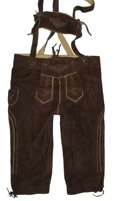 Men's Costume/Traditional Costume Kniebund- Leather Pants IN Dark Brown Size 50