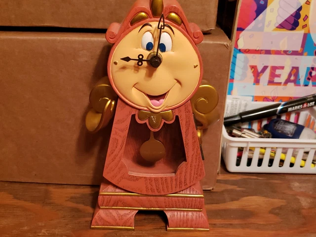 Disney Parks Beauty And The Beast Cogsworth Clock 10" Working Decor Vgug