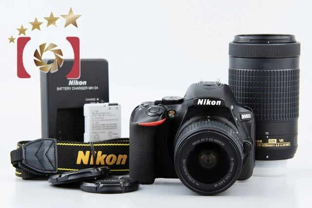 Very Good!! Nikon D5600 24.2MP SLR Digital Camera 18-55mm 70-300mm VR Lens Kit