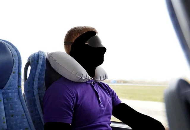 Inflatable Travel Pillow Set U Shape Neck Pillow for Car Airplane Office Nap