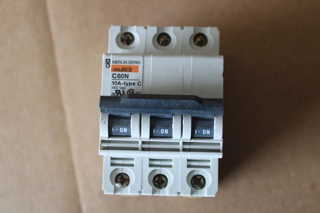 Merlin Gerin, Multi9 C60N Circuit Breaker, 3 pole, 10 AMP Merlin Gerin, Multi9 C60N Circuit Breaker, 3 pole, 10 AMP