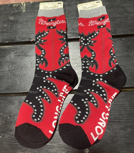Wrangler Thick Boot Socks - Red Cowgirl-Medium Women’s Size 6 - 11 *2 Pairs*