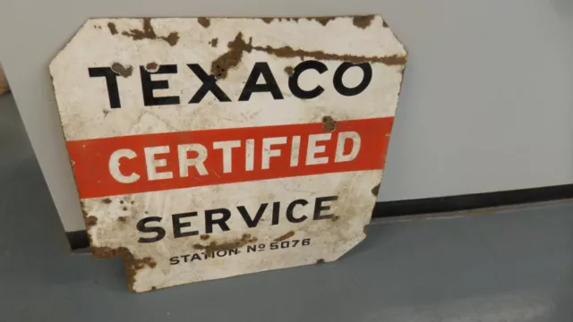 Texaco Certified Service Gas Station Used  Oil Sign 30x30 Vintage Collectible