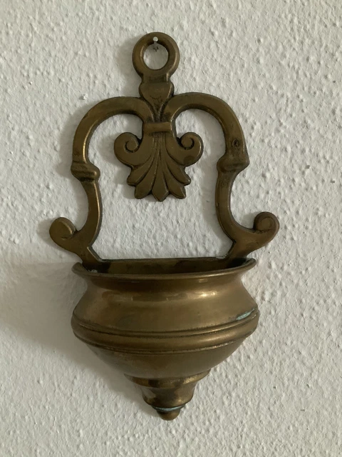 Gebrauchter Wand Weihwasserkessel Messing