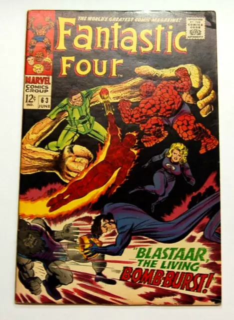 Fantastic Four #63 June 1967 Comic “Blastaar The Living BOMB-BURST!” Marvel C219
