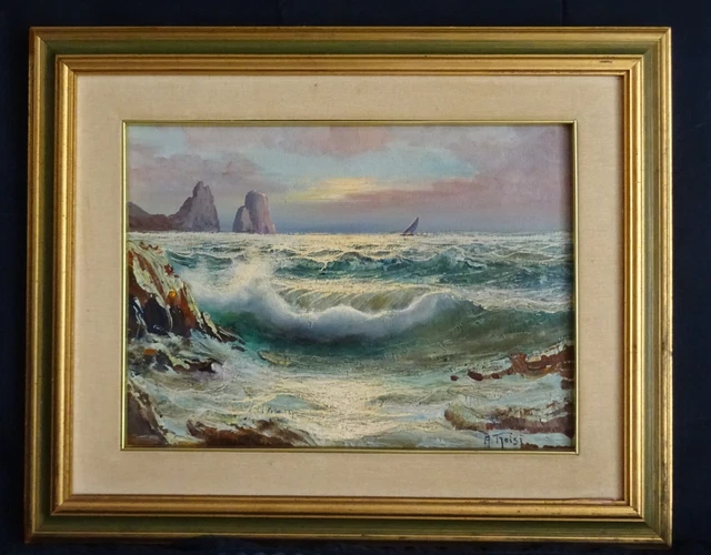 Vecchio Quadro Dipinto Ad Olio Firmato